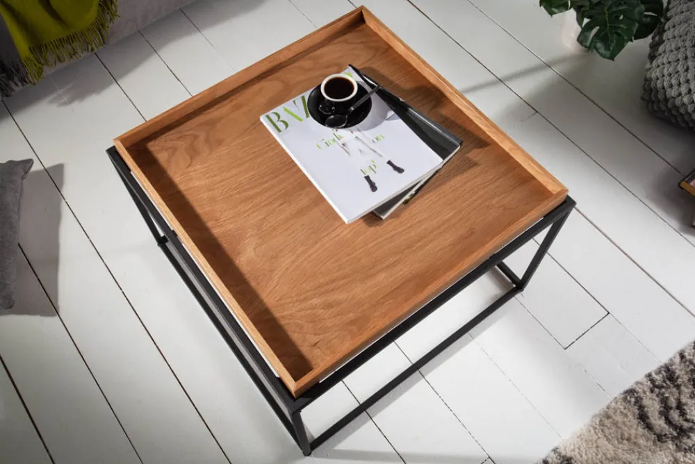 Riess-Ambiente Industrial Loft|Couchtische & Truhen > Industrial Couchtisch ELEMENTS 60cm Eiche natur abnehmbares Tablett