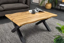 Riess-Ambiente Industrial Loft|Couchtische & Truhen > Industrial Couchtisch WILD 90cm braun Wildeichen-Optik schwarz Metall Baumkante