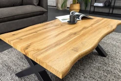 Riess-Ambiente Industrial Loft|Couchtische & Truhen > Industrial Couchtisch WILD 90cm braun Wildeichen-Optik schwarz Metall Baumkante