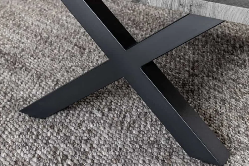 Riess-Ambiente Industrial Loft|Couchtische & Truhen > Industrial Couchtisch WILD 90cm grau Wildeichen-Design schwarz Metall Baumkante
