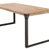 Riess-Ambiente Mehr...|Massivholzesstische > Industrial Design Esstisch FACTORY 160cm Akazie teak-grau weiß gekälkt Metallbeine Kufe