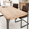 Riess-Ambiente Mehr...|Massivholzesstische > Industrial Design Esstisch FACTORY 200cm Akazie teak-grau weiß gekälkt Metallbeine Kufe