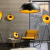 Riess-Ambiente Goldene Möbel|Hängelampen > Industrial Design Hängelampe STUDIO 55cm schwarz Blattgold-Optik Hängeleuchte