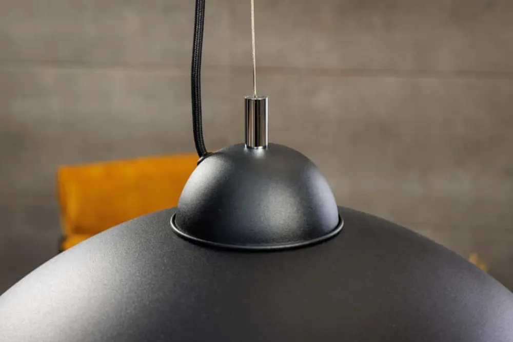 Riess-Ambiente Goldene Möbel|Hängelampen > Industrial Design Hängelampe STUDIO 55cm schwarz Blattgold-Optik Hängeleuchte