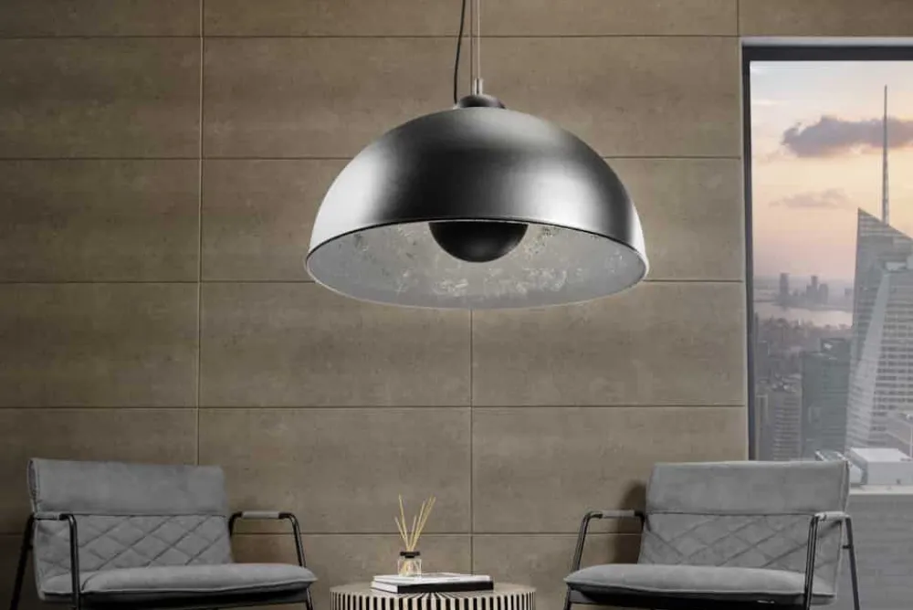 Riess-Ambiente Hängelampen|Industrial Loft > Industrial Design Hängelampe STUDIO 55m schwarz Blattsilber-Optik Hängeleuchte