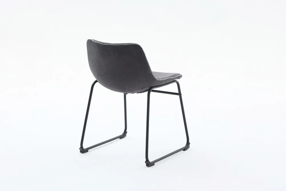 Riess-Ambiente Retro Möbel|Industrial Loft > Industrial Design Stuhl DJANGO grau Cord mit Metallgestell