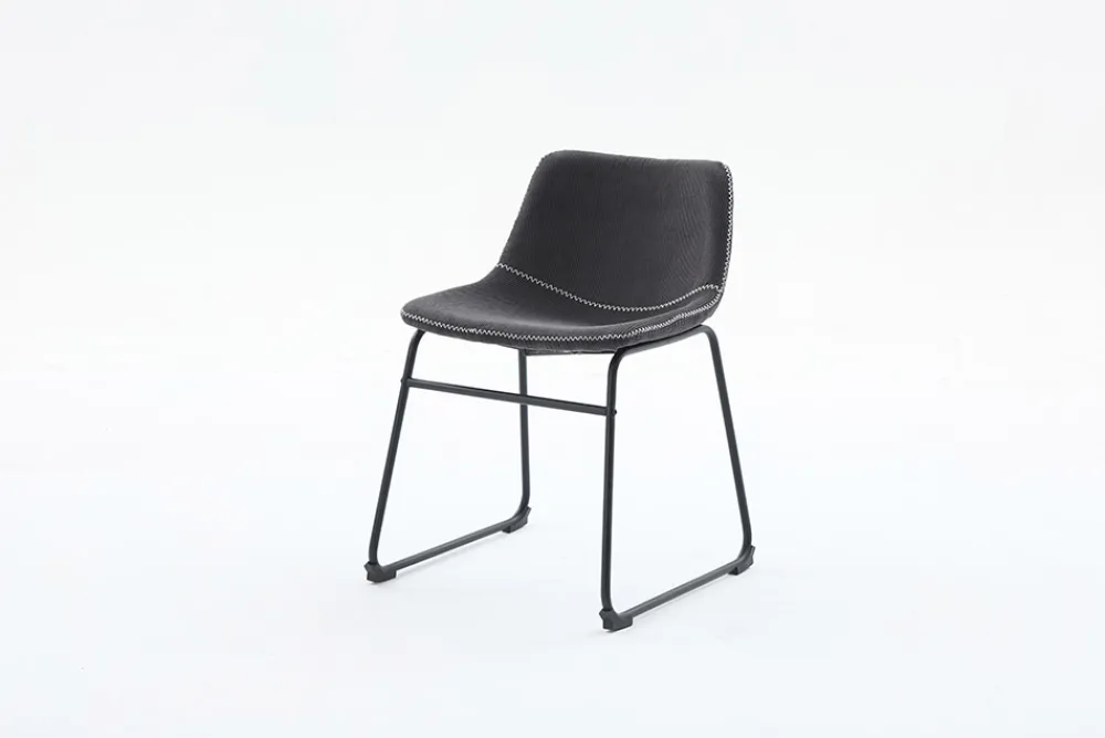 Riess-Ambiente Retro Möbel|Industrial Loft > Industrial Design Stuhl DJANGO grau Cord mit Metallgestell