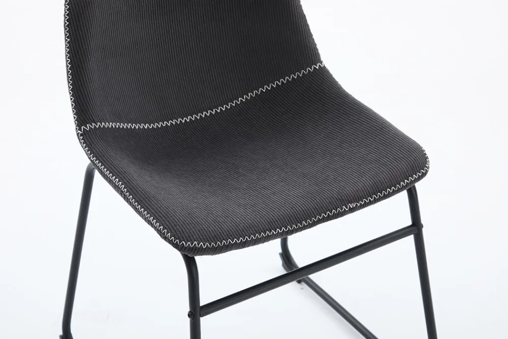 Riess-Ambiente Retro Möbel|Industrial Loft > Industrial Design Stuhl DJANGO grau Cord mit Metallgestell