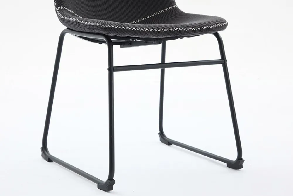 Riess-Ambiente Retro Möbel|Industrial Loft > Industrial Design Stuhl DJANGO grau Cord mit Metallgestell
