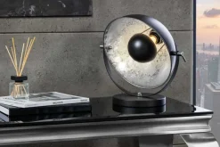 Riess-Ambiente Industrial Loft|Retro Möbel > Industrial Design Tischlampe STUDIO 40cm schwarz Blattsilber-Optik neigbarer Schirm