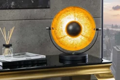 Riess-Ambiente Goldene Möbel|Industrial Loft > Industrial Design Tischlampe STUDIO 40cm schwarz Blattgold-Optik neigbarer Schirm
