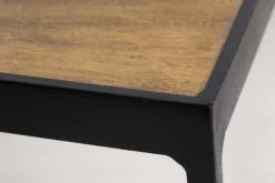 Riess-Ambiente Couchtische & Truhen|Mehr... > Industrial 2er-Set Couchtische FIRE & EARTH 45cm Mangoholz massiv Schiefer Metall schwarz