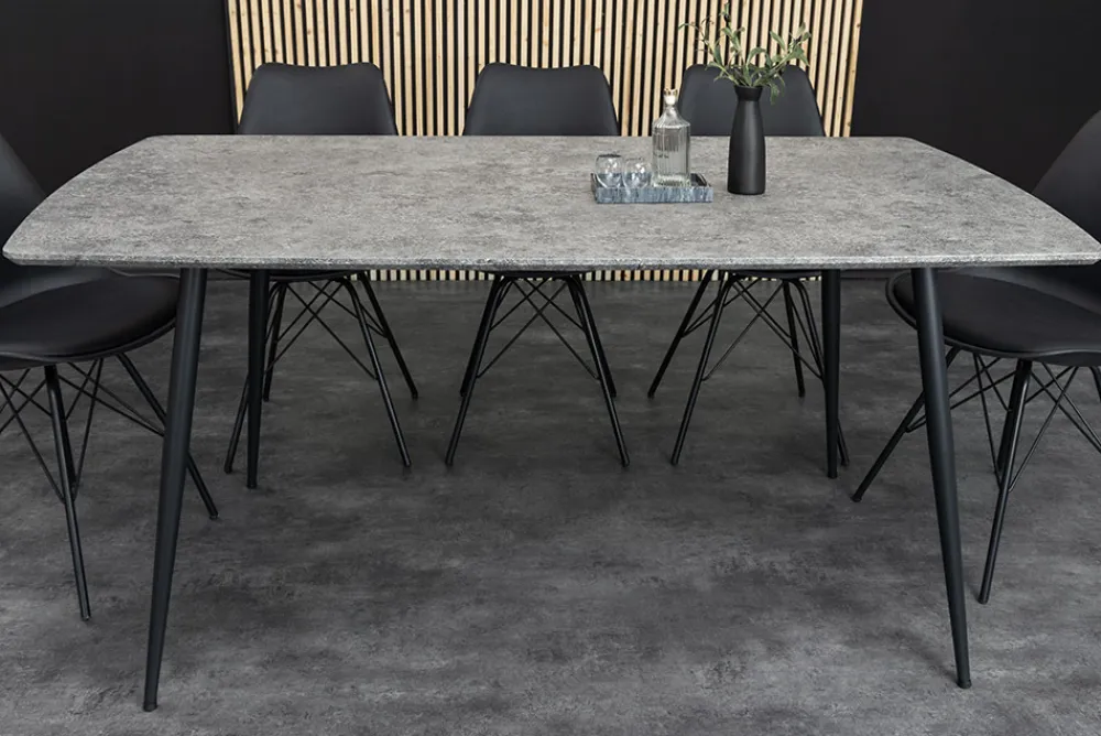 Riess-Ambiente Industrial Loft|Esstische > Industrial Esstisch APARTMENT 120cm grau Beton-Design schwarzes Metallgestell