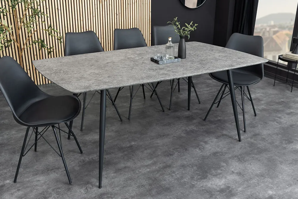 Riess-Ambiente Industrial Loft|Esstische > Industrial Esstisch APARTMENT 120cm grau Beton-Design schwarzes Metallgestell