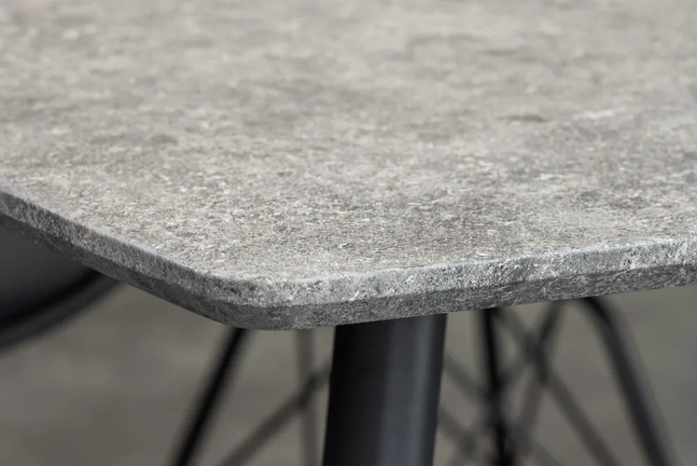 Riess-Ambiente Industrial Loft|Esstische > Industrial Esstisch APARTMENT 120cm grau Beton-Design schwarzes Metallgestell