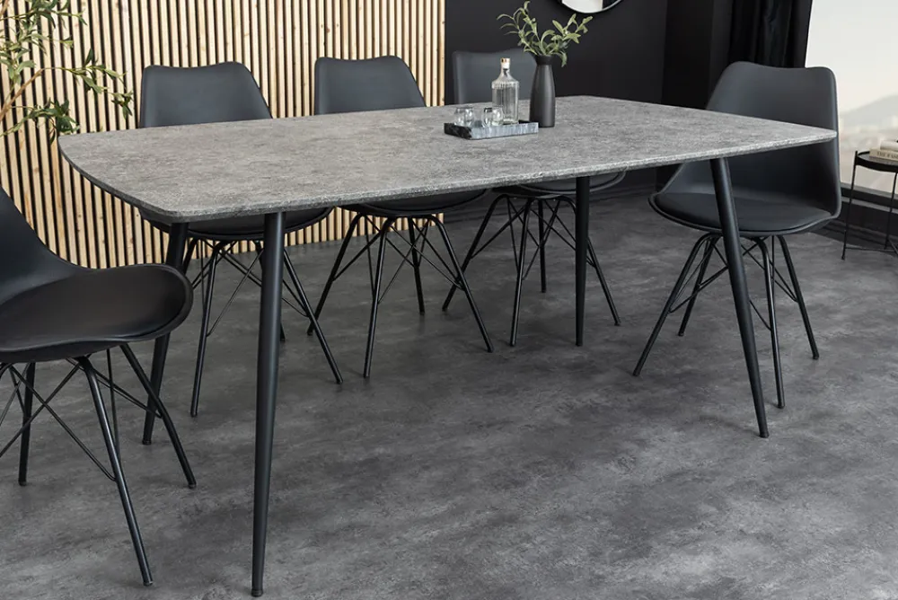 Riess-Ambiente Industrial Loft|Esstische > Industrial Esstisch APARTMENT 120cm grau Beton-Design schwarzes Metallgestell