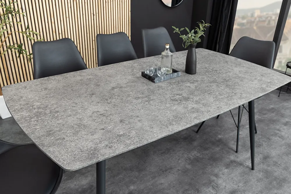 Riess-Ambiente Industrial Loft|Esstische > Industrial Esstisch APARTMENT 120cm grau Beton-Design schwarzes Metallgestell