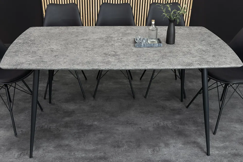 Riess-Ambiente Industrial Loft|Esstische > Industrial Esstisch APARTMENT 120cm grau Beton-Design schwarzes Metallgestell