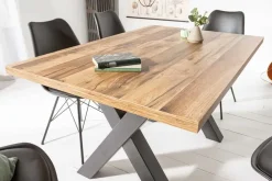 Riess-Ambiente Industrial Loft|Esstische > Industrial Esstisch MONTREAL 140cm natur schwarz Eichenholz-Design X-Gestell