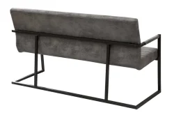 Riess-Ambiente Industrial Loft|Sitzbänke > Industrial Freischwinger Bank LOFT 160cm vintage grau mit Armlehne