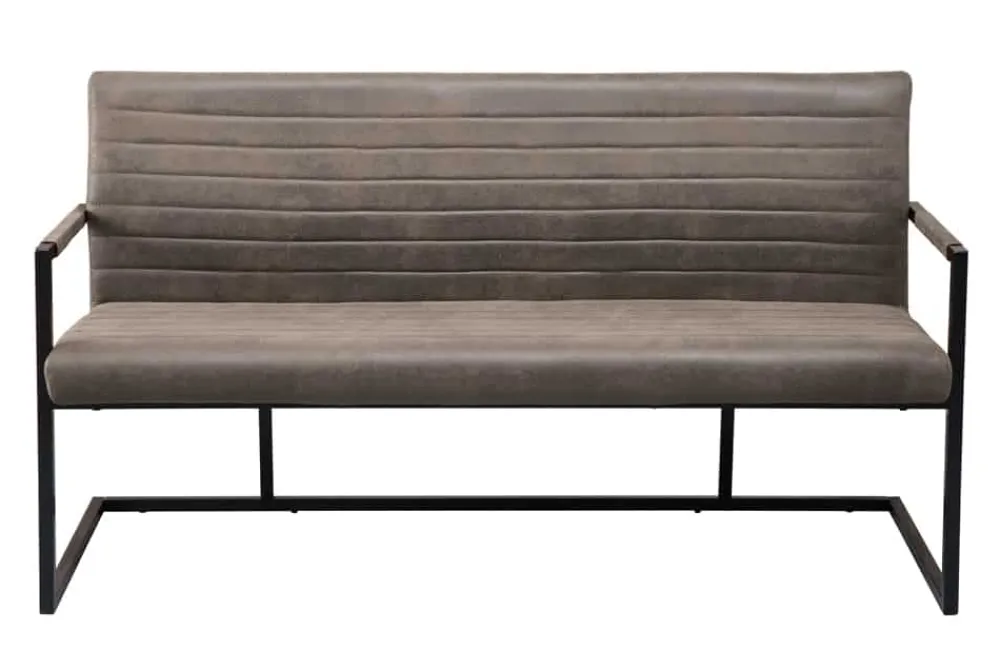 Riess-Ambiente Industrial Loft|Sitzbänke > Industrial Freischwinger Bank LOFT 160cm taupe mit Armlehne