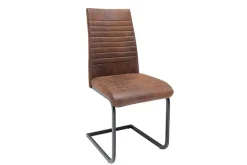 Riess-Ambiente Freischwinger|Industrial Loft > Industrial Freischwinger Stuhl APARTMENT antik braun mit Metallgestell