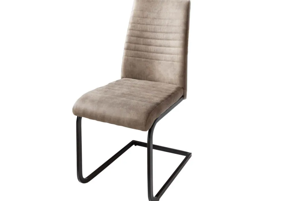Riess-Ambiente Freischwinger|Industrial Loft > Industrial Freischwinger Stuhl APARTMENT antik taupe mit Metallgestell