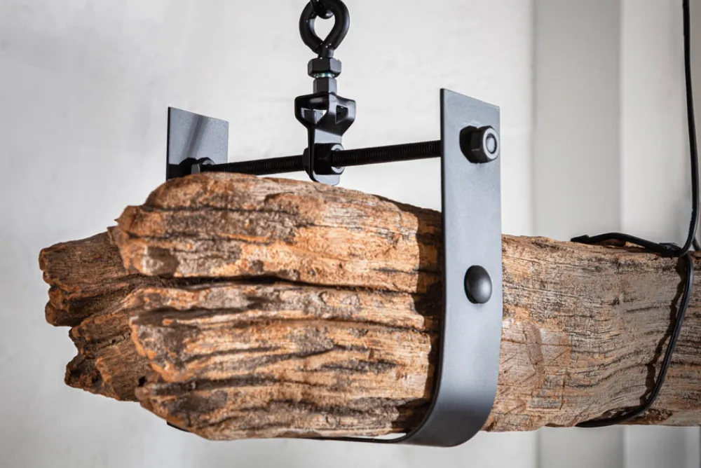 Riess-Ambiente Mehr...|Mehr... > Industrial Hängelampe BARRACUDA 152cm recyceltes Massivholz mit 5 Leuchten