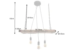 Riess-Ambiente Mehr...|Mehr... > Industrial Hängelampe BARRACUDA 70cm recyceltes Massivholz mit 3 Leuchten