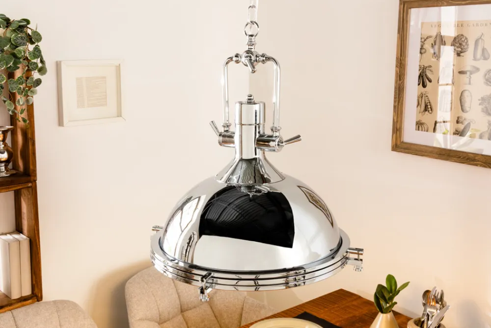 Riess-Ambiente Hängelampen|Industrial Loft > Industrial Hängelampe INDUSTRIAL 45cm silber Chrom Designklassiker