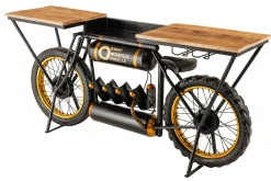 Riess-Ambiente Industrial Loft|Retro Möbel > Industrial Konsolentisch MOTORCYCLE 185cm Mangoholz schwarz Motorrad Bartheke Upcycling
