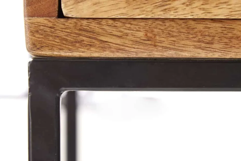 Riess-Ambiente Mehr...|Massivholztische > Industrial Nachttisch IRON CRAFT 45cm Mangoholz mit Schublade Beistelltisch