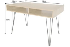 Riess-Ambiente Bürotische|Industrial Loft > Industrial Schreibtisch STUDIO 110cm natur Eiche Laptoptisch Hairpin Legs Stauraum