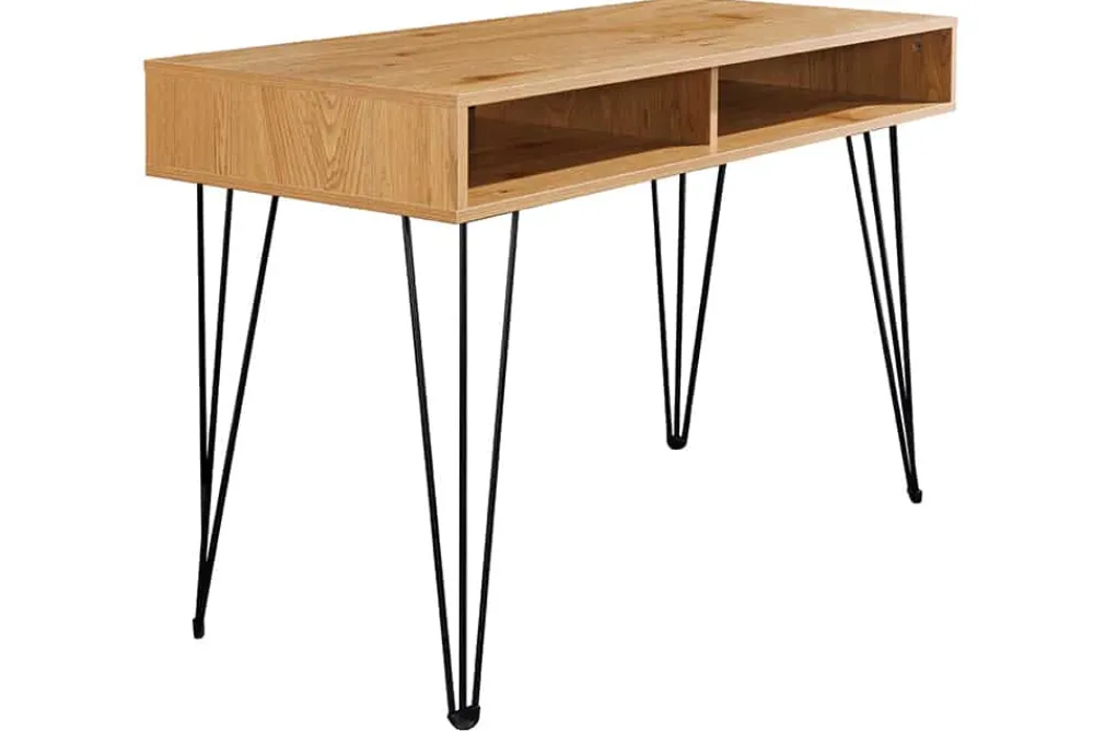 Riess-Ambiente Bürotische|Industrial Loft > Industrial Schreibtisch STUDIO 110cm natur Eiche Laptoptisch Hairpin Legs Stauraum