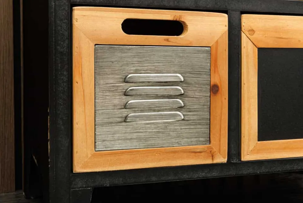 Riess-Ambiente Industrial Loft|Sideboards & Kommoden > Industrial Schubladenschrank SECRETS 95cm natur braun schwarz Metall Pinienholz Kommode