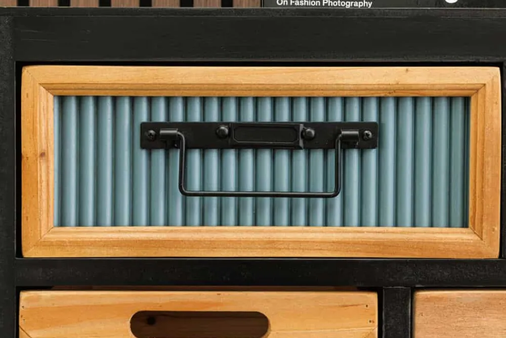 Riess-Ambiente Industrial Loft|Sideboards & Kommoden > Industrial Schubladenschrank SECRETS 95cm natur braun schwarz Metall Pinienholz Kommode