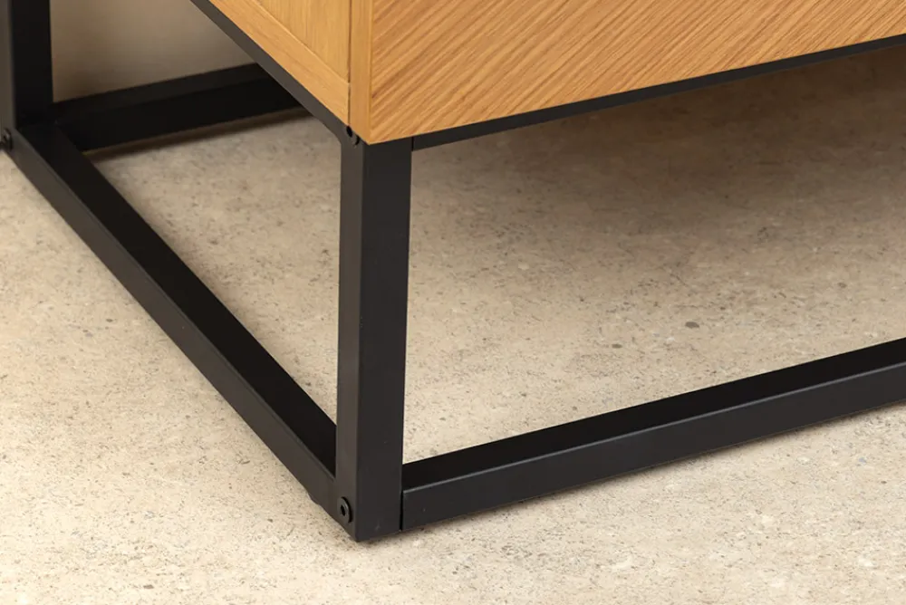 Riess-Ambiente Industrial Loft|Sideboards & Kommoden > Industrial Sideboard GRANDEZZA 180cm natur Eiche schwarz Metall viel Stauraum