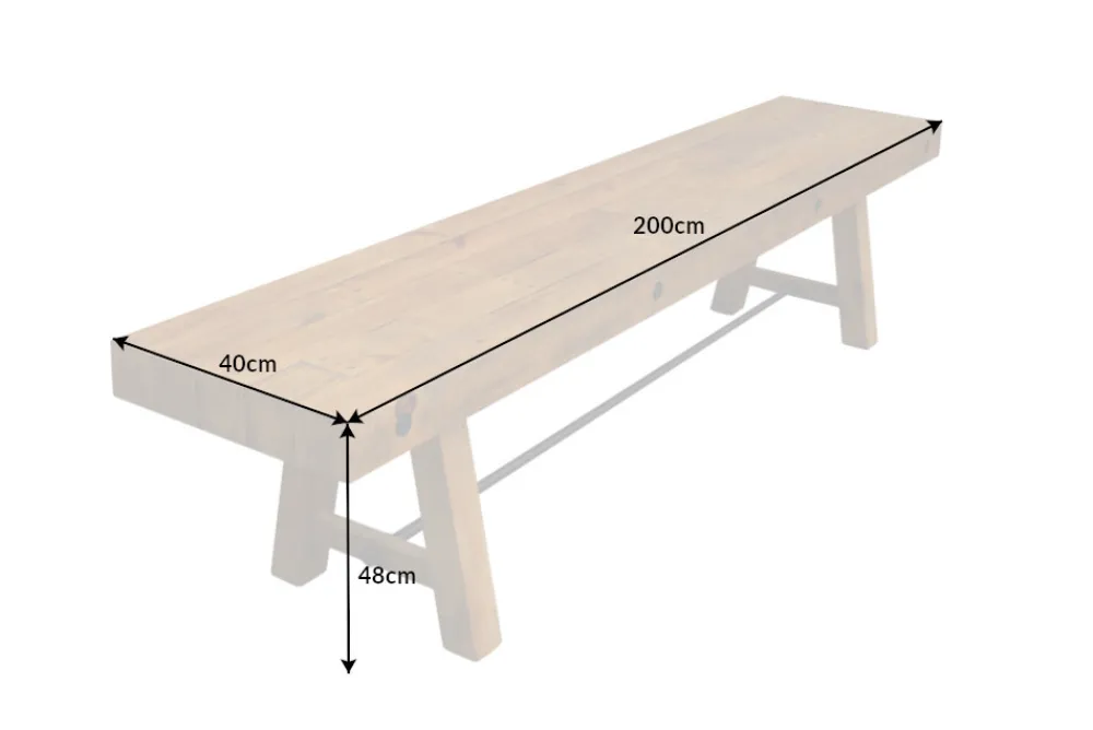 Riess-Ambiente Mehr...|Industrial Loft > Industrial Sitzbank FINCA 200cm vintage braun recyceltes Pinienholz
