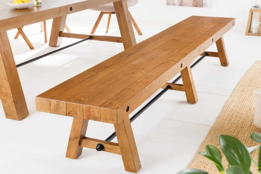 Riess-Ambiente Mehr...|Industrial Loft > Industrial Sitzbank FINCA 240cm vintage braun recyceltes Pinienholz Eisen