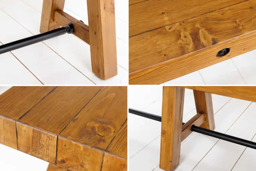 Riess-Ambiente Mehr...|Industrial Loft > Industrial Sitzbank FINCA 240cm vintage braun recyceltes Pinienholz Eisen