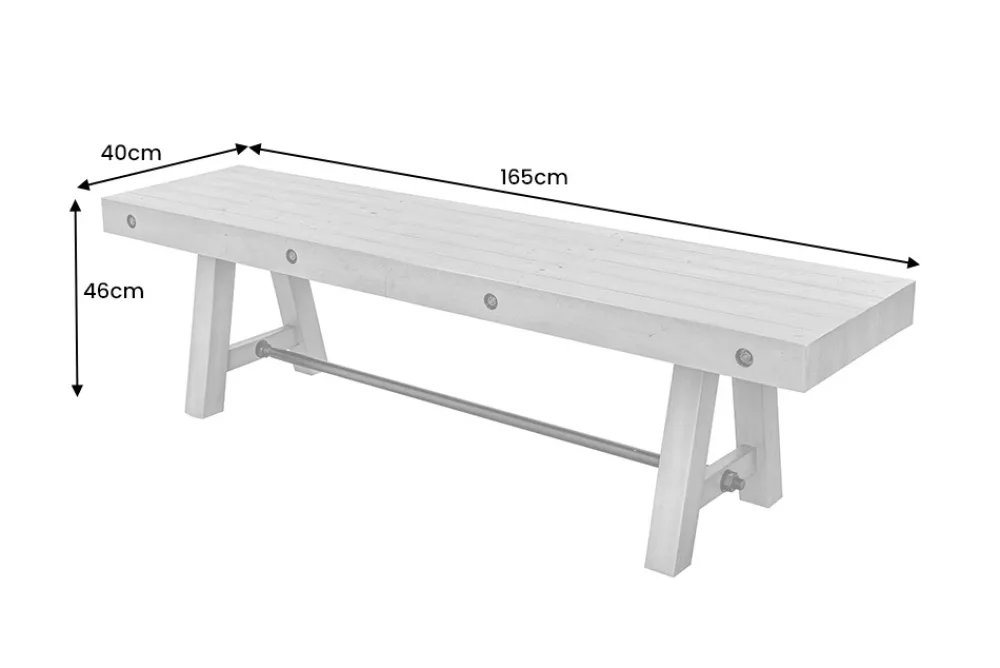 Riess-Ambiente Industrial Loft|Sitzbänke > Industrial Sitzbank FINCA 165cm grau Pinie recyceltes Massivholz Eisen