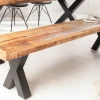 Riess-Ambiente Mehr...|Industrial Loft > Industrial Sitzbank IRON CRAFT 160cm Mangoholz mit schwarzen X-Beinen