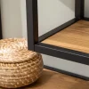 Riess-Ambiente Wandregale|Industrial Loft > Industrial Wandregal SLIM LINE 90cm Wildeiche schwarz fünf Regalböden