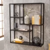 Riess-Ambiente Wandregale|Industrial Loft > Industrial Wandregal SLIM LINE 90cm Esche schwarz fünf Regalböden