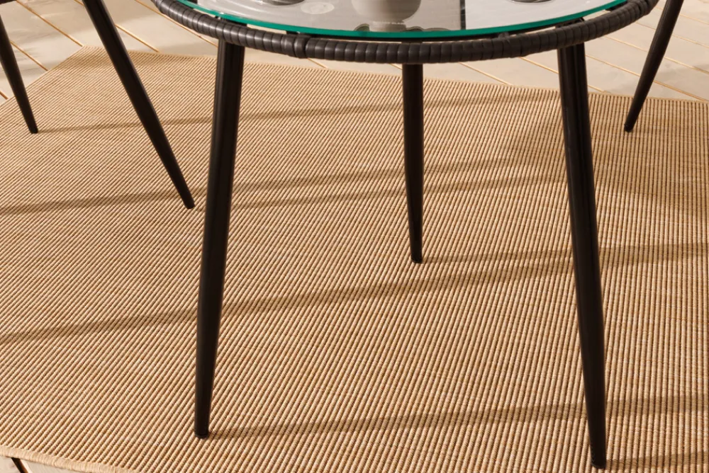 Riess-Ambiente Haus & Garten|Sitzgruppen > In- und Outdoor Bistro Balkon-Set PARIS schwarz Polyrattan Sitzgruppe inkl. Tisch