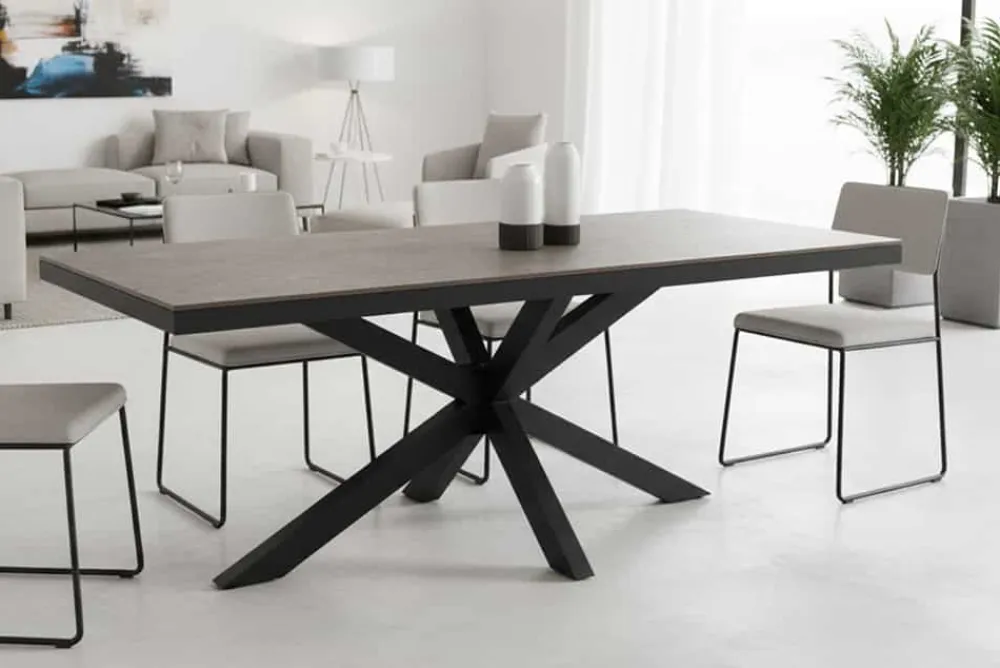 Riess-Ambiente Haus & Garten|Esstische > In- und Outdoor Esstisch GALAXIE 200cm hellgrau Keramik anthrazit Aluminium