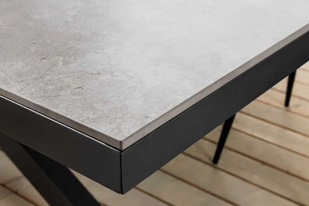 Riess-Ambiente Haus & Garten|Esstische > In- und Outdoor Esstisch GALAXIE 200cm hellgrau Keramik anthrazit Aluminium