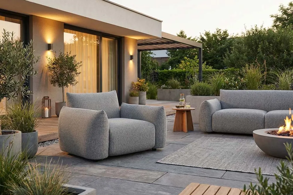 Riess-Ambiente Haus & Garten|Sitzgruppen > In- und Outdoor Gartensessel SEAHAWK anthrazit Aluminium Olefin 1-Sitzer Sofa wetterfest
