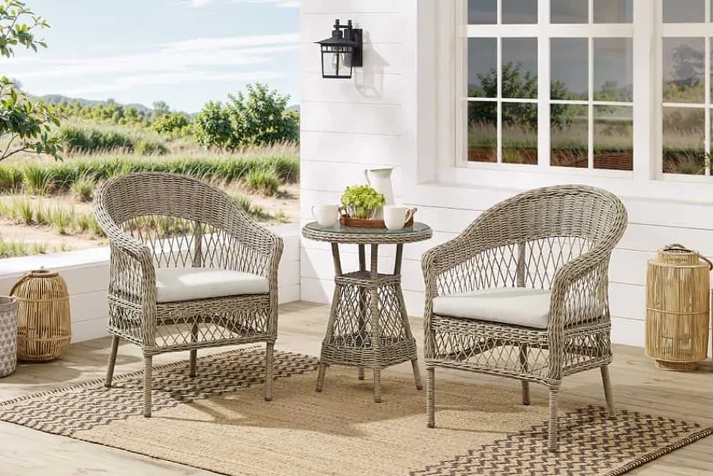 Riess-Ambiente Haus & Garten|Sitzgruppen > In- und Outdoor Garten-Set ELYSEE natur taupe Polyrattan Aluminium inkl. Tisch Kissen