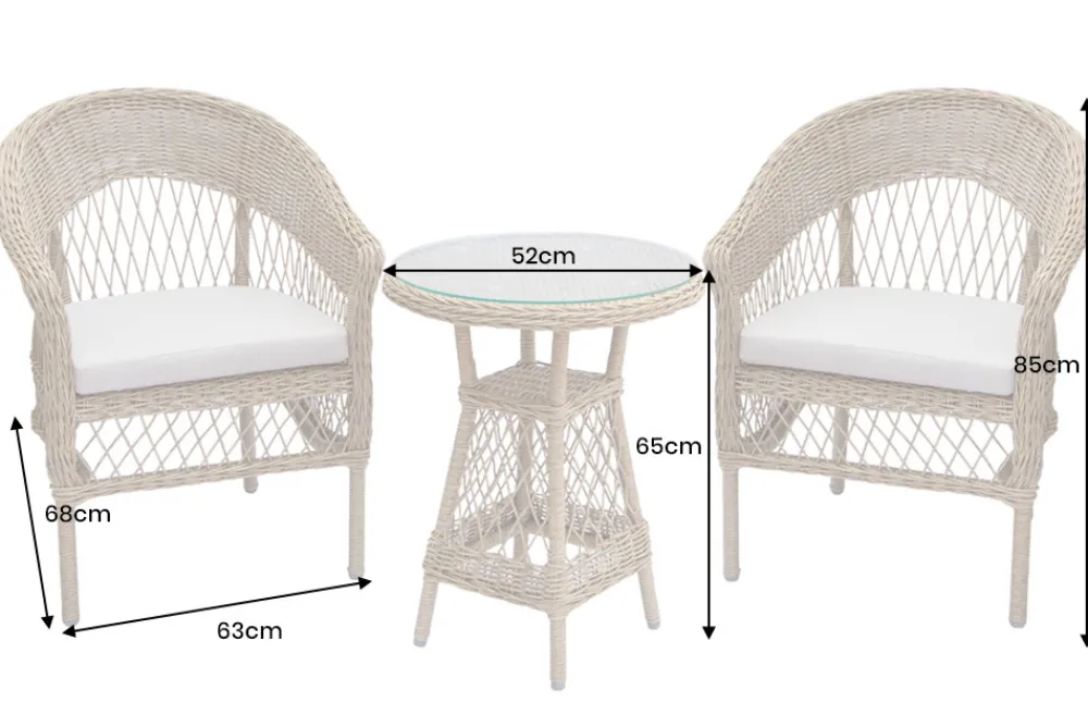 Riess-Ambiente Haus & Garten|Sitzgruppen > In- und Outdoor Garten-Set ELYSEE natur taupe Polyrattan Aluminium inkl. Tisch Kissen